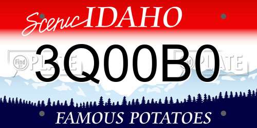 3Q00B0 Idaho License Plate