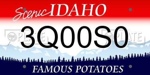 3Q00S0 Idaho License Plate