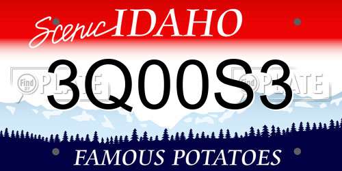 3Q00S3 Idaho License Plate