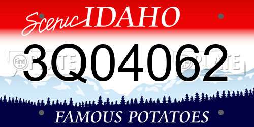3Q04062 Idaho License Plate