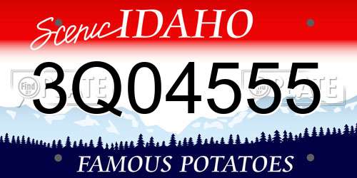 3Q04555 Idaho License Plate