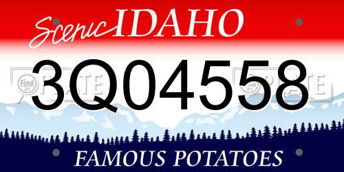 3Q04558 Idaho License Plate