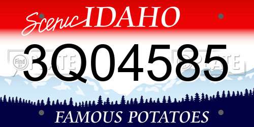 3Q04585 Idaho License Plate