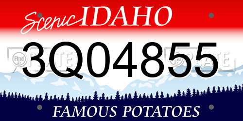 3Q04855 Idaho License Plate