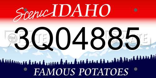 3Q04885 Idaho License Plate