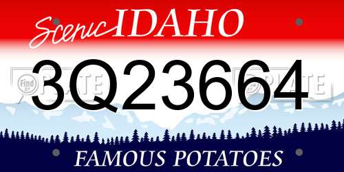 3Q23664 Idaho License Plate