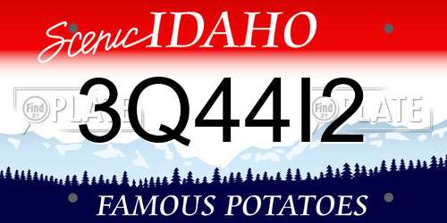 3Q44I2 Idaho License Plate