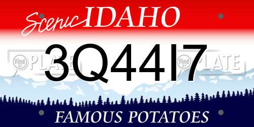 3Q44I7 Idaho License Plate