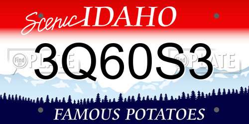 3Q60S3 Idaho License Plate