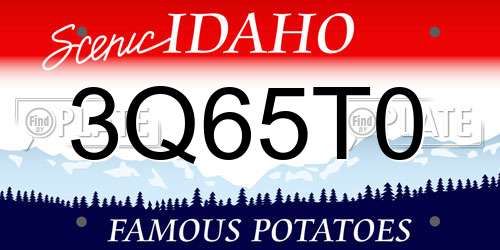3Q65T0 Idaho License Plate