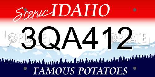 3QA412 Idaho License Plate