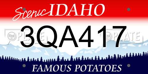 3QA417 Idaho License Plate