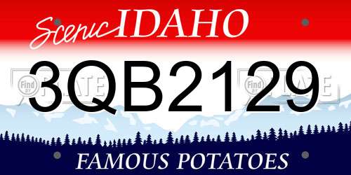 3QB2129 Idaho License Plate