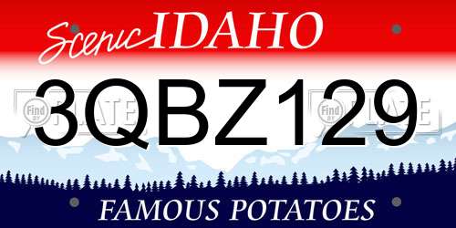 3QBZ129 Idaho License Plate