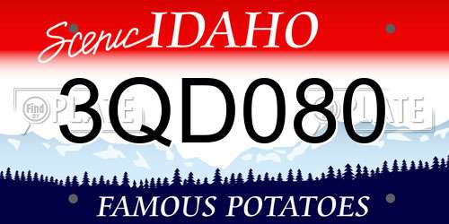 3QD080 Idaho License Plate