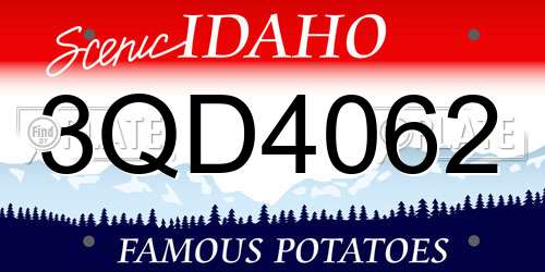 3QD4062 Idaho License Plate