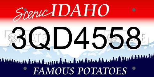 3QD4558 Idaho License Plate