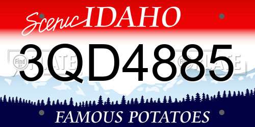 3QD4885 Idaho License Plate