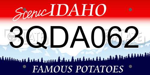 3QDA062 Idaho License Plate
