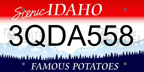 3QDA558 Idaho License Plate