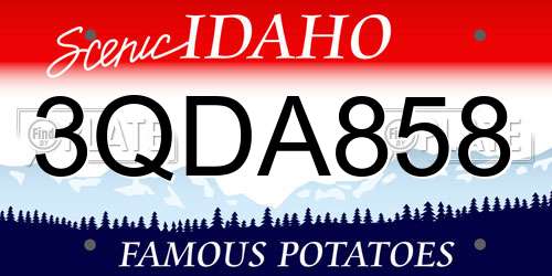 3QDA858 Idaho License Plate