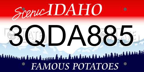 3QDA885 Idaho License Plate