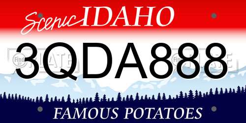 3QDA888 Idaho License Plate