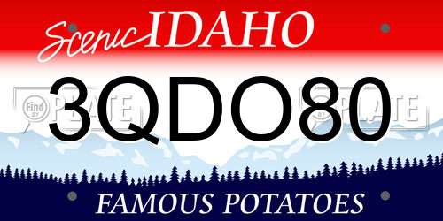3QDO80 Idaho License Plate