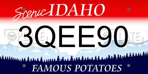 3QEE90 Idaho License Plate
