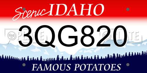 3QG820 Idaho License Plate