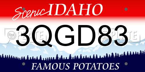 3QGD83 Idaho License Plate