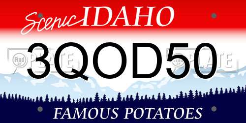 3QOD50 Idaho License Plate