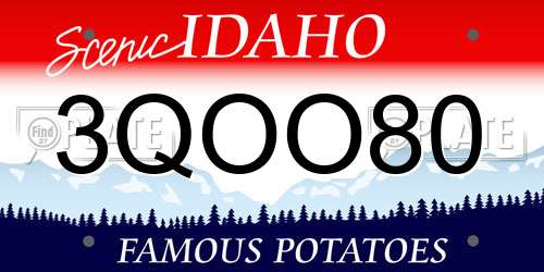 3QOO80 Idaho License Plate