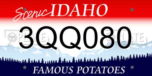 3QQ080 Idaho License Plate