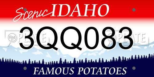 3QQ083 Idaho License Plate