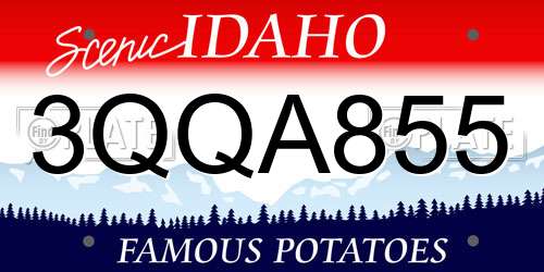 3QQA855 Idaho License Plate