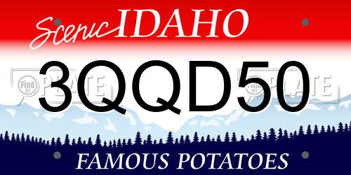 3QQD50 Idaho License Plate