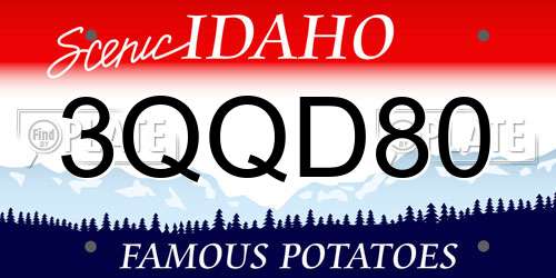 3QQD80 Idaho License Plate