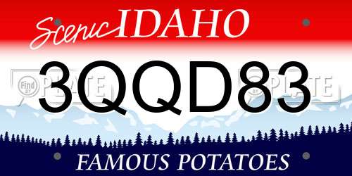 3QQD83 Idaho License Plate