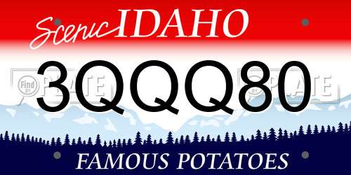 3QQQ80 Idaho License Plate