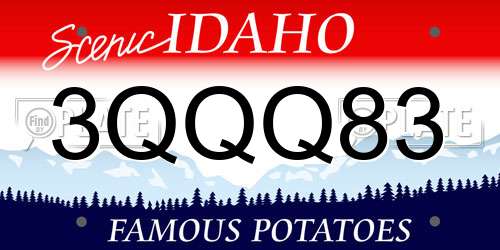 3QQQ83 Idaho License Plate