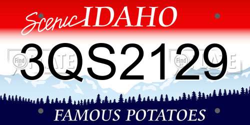 3QS2129 Idaho License Plate