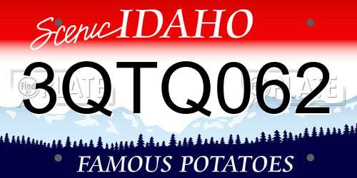 3QTQ062 Idaho License Plate