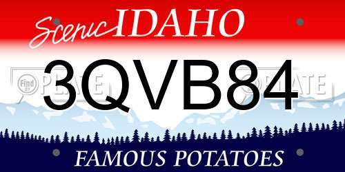 3QVB84 Idaho License Plate