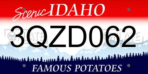 3QZD062 Idaho License Plate