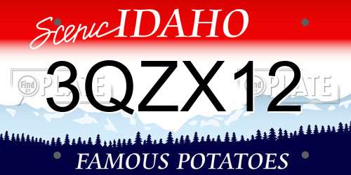 3QZX12 Idaho License Plate