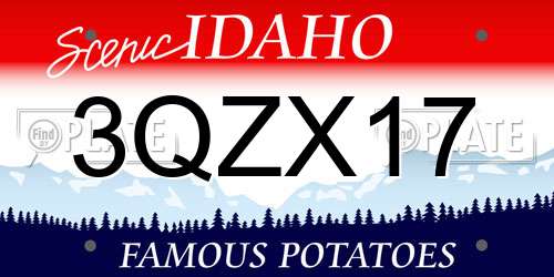 3QZX17 Idaho License Plate