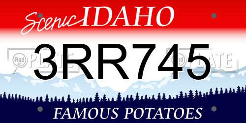 3RR745 Idaho License Plate