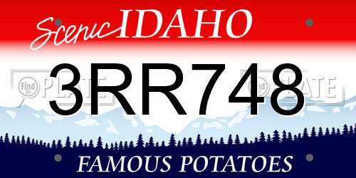 3RR748 Idaho License Plate