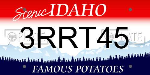3RRT45 Idaho License Plate